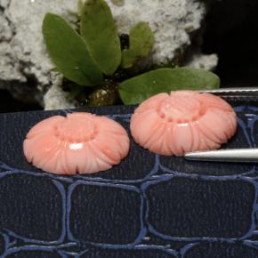 7.41 карата, натуральный Средний розовый Коралловый, Огранка Цветок, Непрозрачный