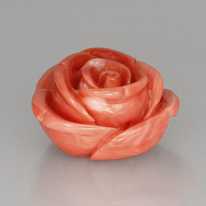 21.52 карата, натуральный Оранжево-Розовый Коралловый, Необычная форма, Непрозрачный