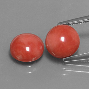  карата, натуральный Светло-лососевый Коралловый, Огранка Круг, Непрозрачный