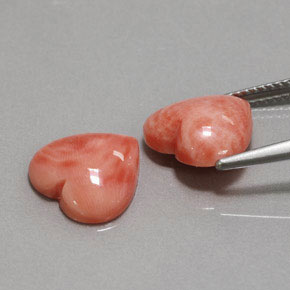  карата, натуральный Оранжево-Розовый Коралловый, Форма сердца, Непрозрачный