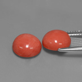  карата, натуральный Оранжево-Розовый Коралловый, Огранка Круг, Непрозрачный