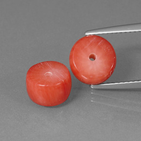  карата, натуральный Оранжево-Розовый Коралловый, Необычная форма, Непрозрачный