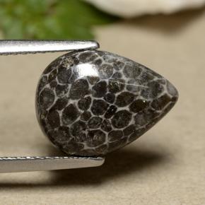 2.93 карата, натуральный Серый Коралловый, Форма груши, Непрозрачный