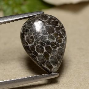 2.93 карата, натуральный Серый Коралловый, Форма груши, Непрозрачный