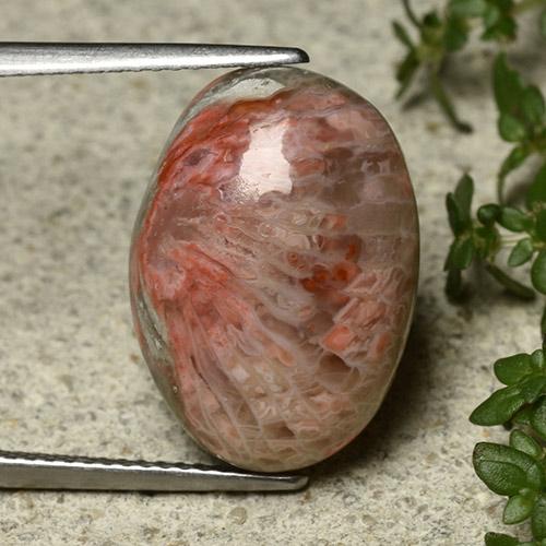 10.62 карата, натуральный Многоцветный Коралловый, Огранка Овал, Непрозрачный