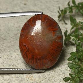 12.59 карата, натуральный Многоцветный Коралловый, Огранка Овал, Непрозрачный