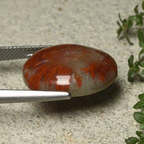 12.59 карата, натуральный Многоцветный Коралловый, Огранка Овал, Непрозрачный