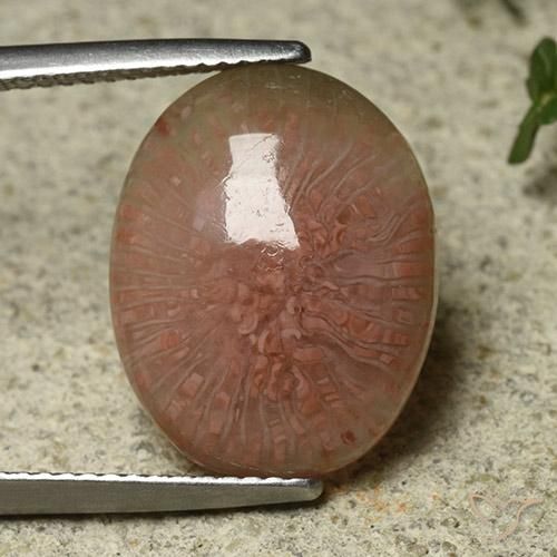 7.81ct Натуральный Многоцветный коралловый, Овал, Полупрозрачный