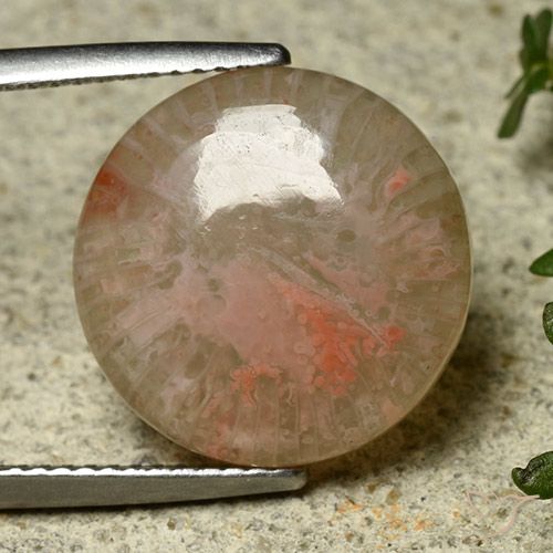 8.34ct Натуральный Многоцветный коралловый, Круглый, Полупрозрачный