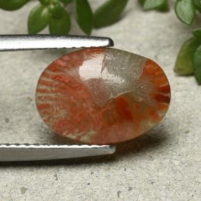2.54 карата, натуральный Многоцветный Коралловый, Огранка Овал, Полупрозрачный