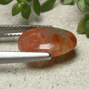 2.54 карата, натуральный Многоцветный Коралловый, Огранка Овал, Полупрозрачный