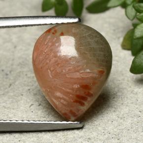 5.26 карата, натуральный Многоцветный Коралловый, Форма груши, Полупрозрачный