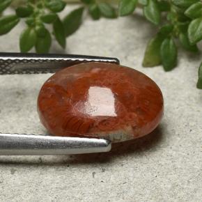 4.35 карата, натуральный Многоцветный Коралловый, Огранка Овал, Полупрозрачный