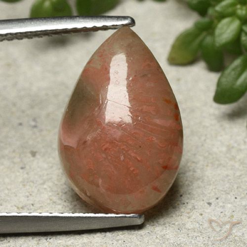 6.28ct Натуральный Многоцветный коралловый, Форма груши, Полупрозрачный