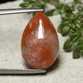 Натуральный многоцветный коралл 7,73 карата форма груши, непрозрачный