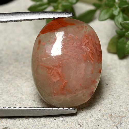6.86ct Натуральный Многоцветный коралловый, Овал, Полупрозрачный