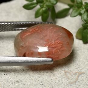 6.86 карата, натуральный Многоцветный Коралловый, Овал, Полупрозрачный