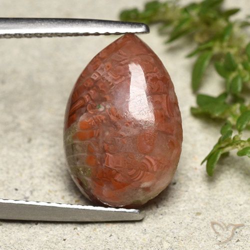 4.69ct Натуральный Многоцветный коралловый, Форма груши, Полупрозрачный