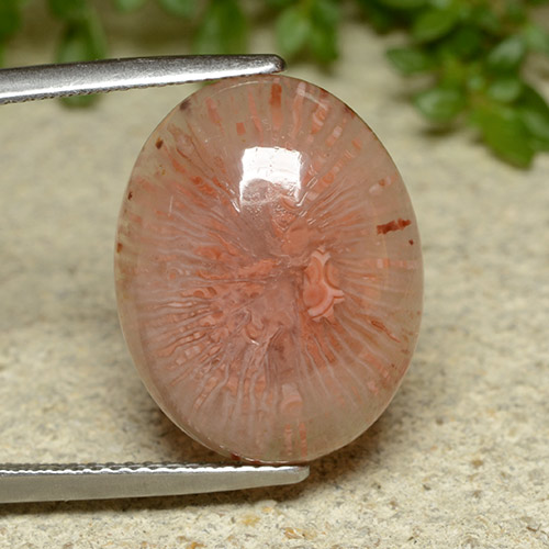 10.65 карата, натуральный Многоцветный Коралловый, Огранка Овал, Полупрозрачный