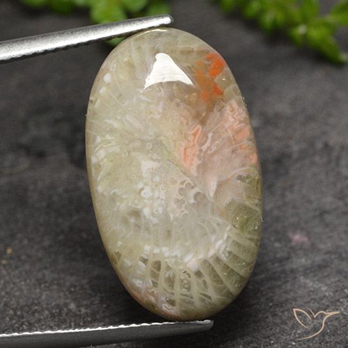 11.82ct Натуральный Многоцветный Коралловый, Овал, Полупрозрачный