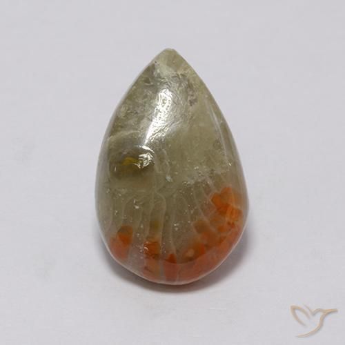 3.72ct Натуральный Многоцветный коралловый, Форма груши, Непрозрачный
