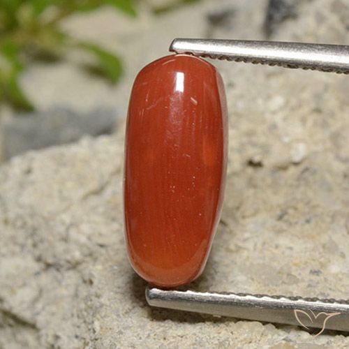 2.09ct Натуральный Оранжево-Красный коралловый, Овал, Непрозрачный