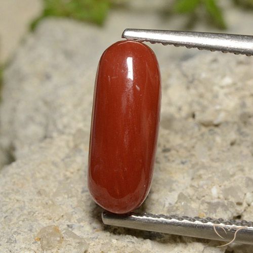 2.14ct Натуральный Оранжево-Красный коралловый, Овал, Непрозрачный
