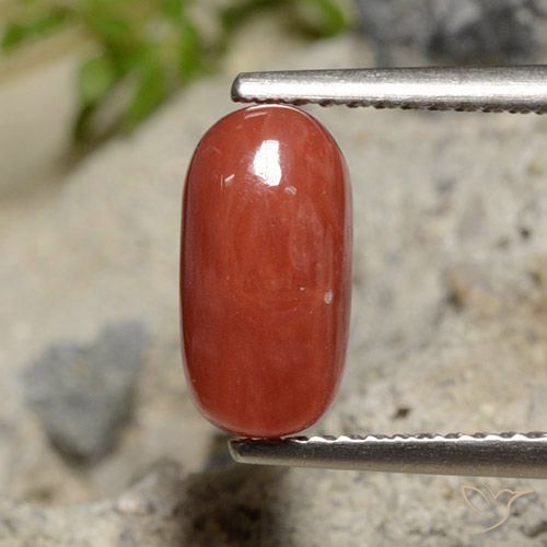 2.04ct Натуральный Оранжево-Красный коралловый, Овал, Непрозрачный