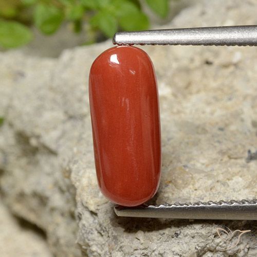 2.06ct Натуральный Оранжево-Красный коралловый, Овал, Непрозрачный