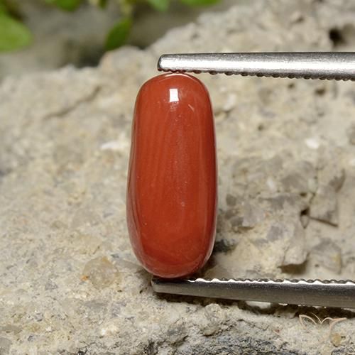 1.79ct Натуральный Оранжево-Красный коралловый, Овал, Непрозрачный