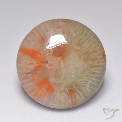 7.51ct Натуральный Многоцветный коралловый, Круглый, Полупрозрачный