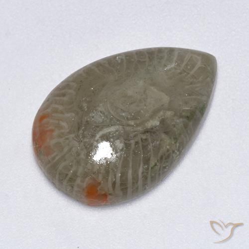 5.79ct Натуральный Многоцветный коралловый, Форма груши, Полупрозрачный, Photo A