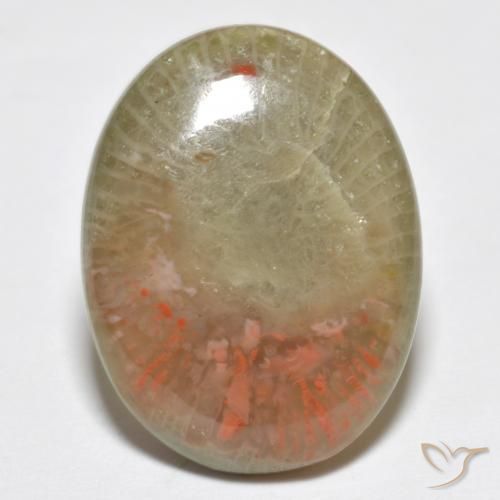 10.63ct Натуральный Многоцветный коралловый, Овал, Полупрозрачный