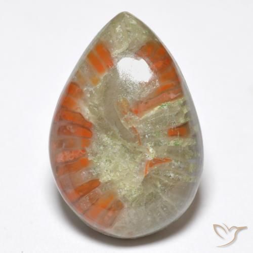 6.76ct Натуральный Многоцветный коралловый, Форма груши, Непрозрачный