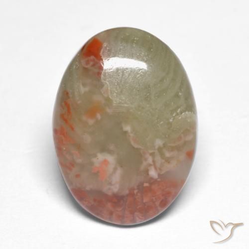 5.88ct Натуральный Многоцветный коралловый, Овал, Полупрозрачный