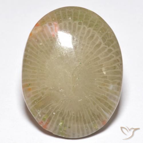 13.91ct Натуральный Многоцветный коралловый, Овал, Полупрозрачный