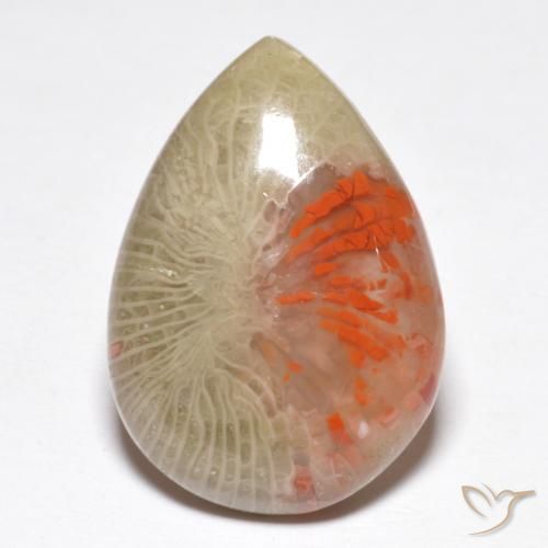 10.46ct Натуральный Многоцветный коралловый, Форма груши, Полупрозрачный