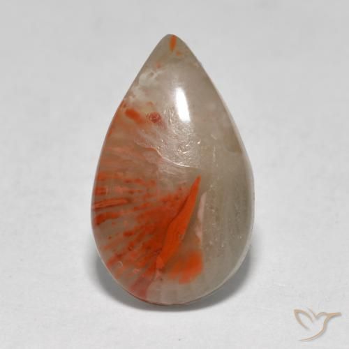 4.61ct Натуральный Многоцветный коралловый, Форма груши, Полупрозрачный