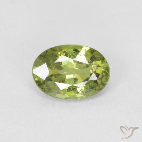 0.59ct Натуральный Оливковый Зеленый Демантоидный гранат, Овал, VS-SI