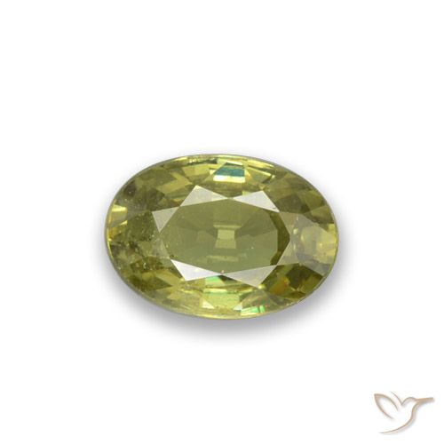0.53ct Натуральный Светло-землисто-зеленый Демантоидный гранат, Овал, Чистота VS
