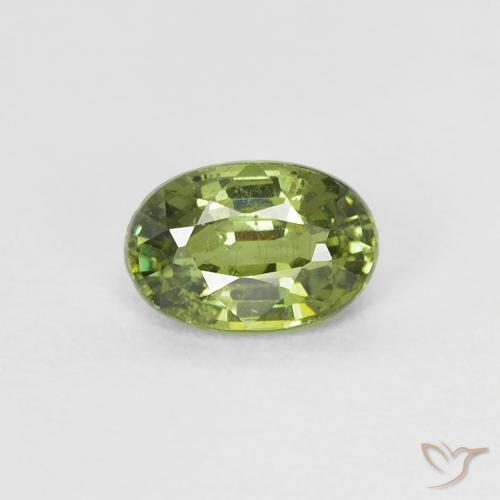 0.61ct Натуральный Желтовато-зеленый Демантоидный гранат, Овал, Чистота VS