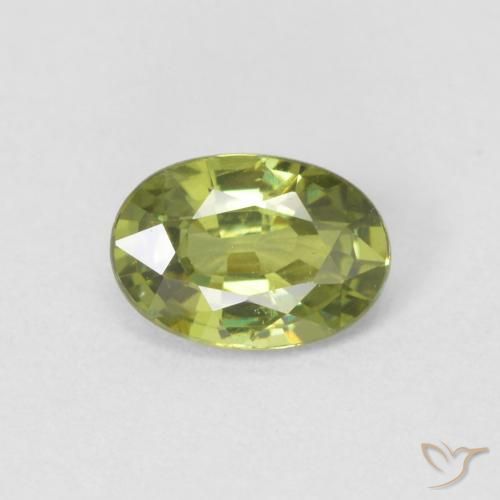 0.60ct Натуральный Medium Light Green Демантоидный гранат, Овал, Чистота VS