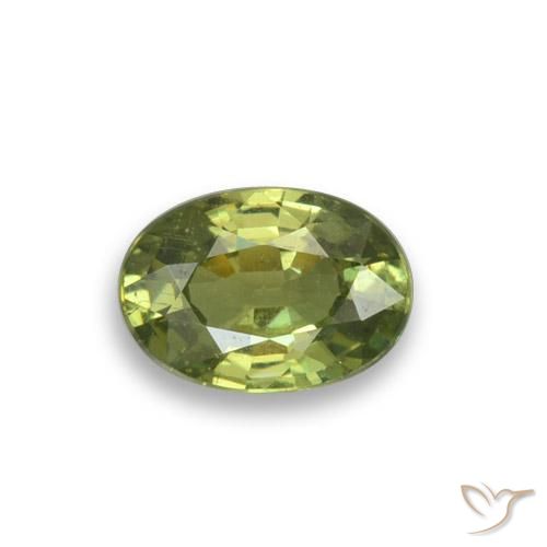 0.60ct Натуральный Желтовато-зеленый Демантоидный гранат, Овал, Чистота VS