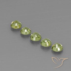 1.79 карата, натуральный Olive Green  Демантоидный гранат, Круглый, VVS-VS