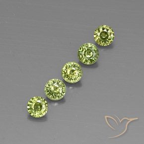 1.63 карата, натуральный Olive Green  Демантоидный гранат, Круглый, VVS-VS