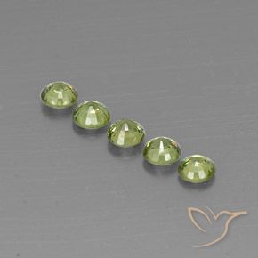 1.63 карата, натуральный Olive Green  Демантоидный гранат, Круглый, VVS-VS