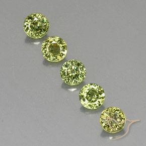 1.44ctw Натуральный Yellow Green  Демантоидный гранат, Круглый, VVS-VS