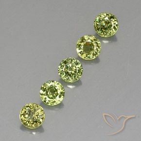 1.44 карата, натуральный Yellow Green  Демантоидный гранат, Круглый, VVS-VS