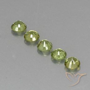1.44 карата, натуральный Yellow Green  Демантоидный гранат, Круглый, VVS-VS