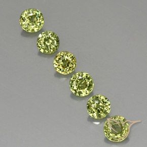 1.45ctw Натуральный Olive Green  Демантоидный гранат, Круглый, VVS-VS